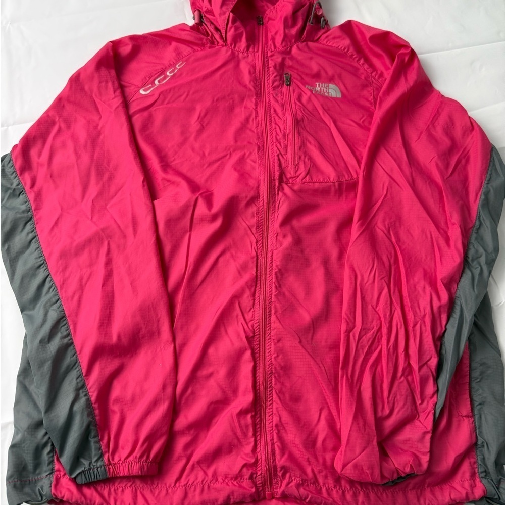 The North Face Women's Pink and Gray rain Jacket